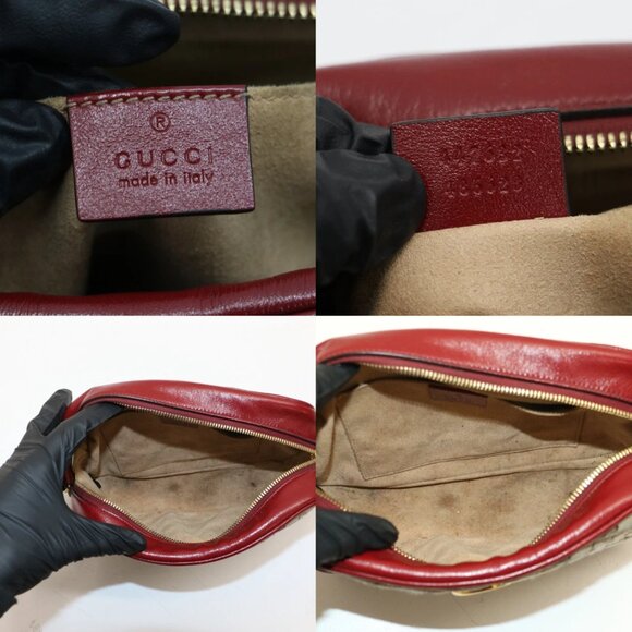 Gucci GG Marmont Small Red Shoulder Bag Diagonal Quilted GG Canvas - Picture 16 of 16